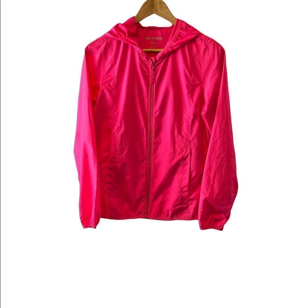 JOE FRESH Hot Pink Lightweight Hooded Casual Spring Windbreaker XS